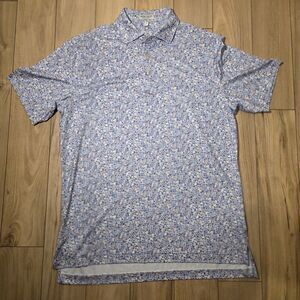Peter Millar Summer Comfort Men's Medium Floral Golf Polo Multicolor Performance